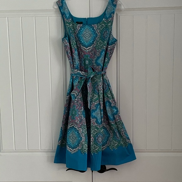 Talbots Dresses & Skirts - 🎉HP🎉Talbots Turquoise Patterned Sleeveless Dress